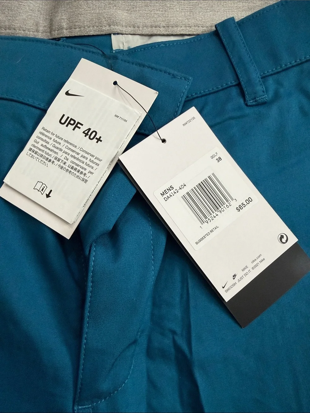 Nike Men's Teal Blue Flat-Front Shorts